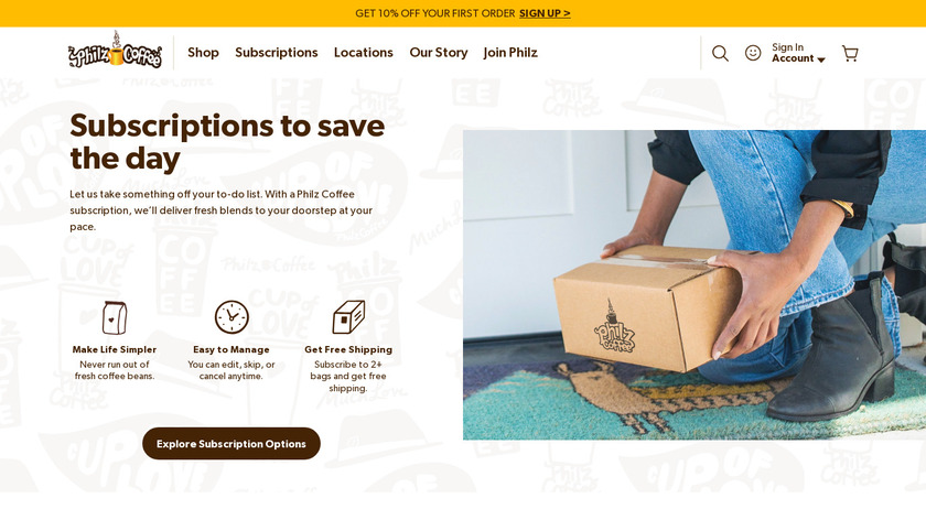 Philz Coffee Subscription Landing Page