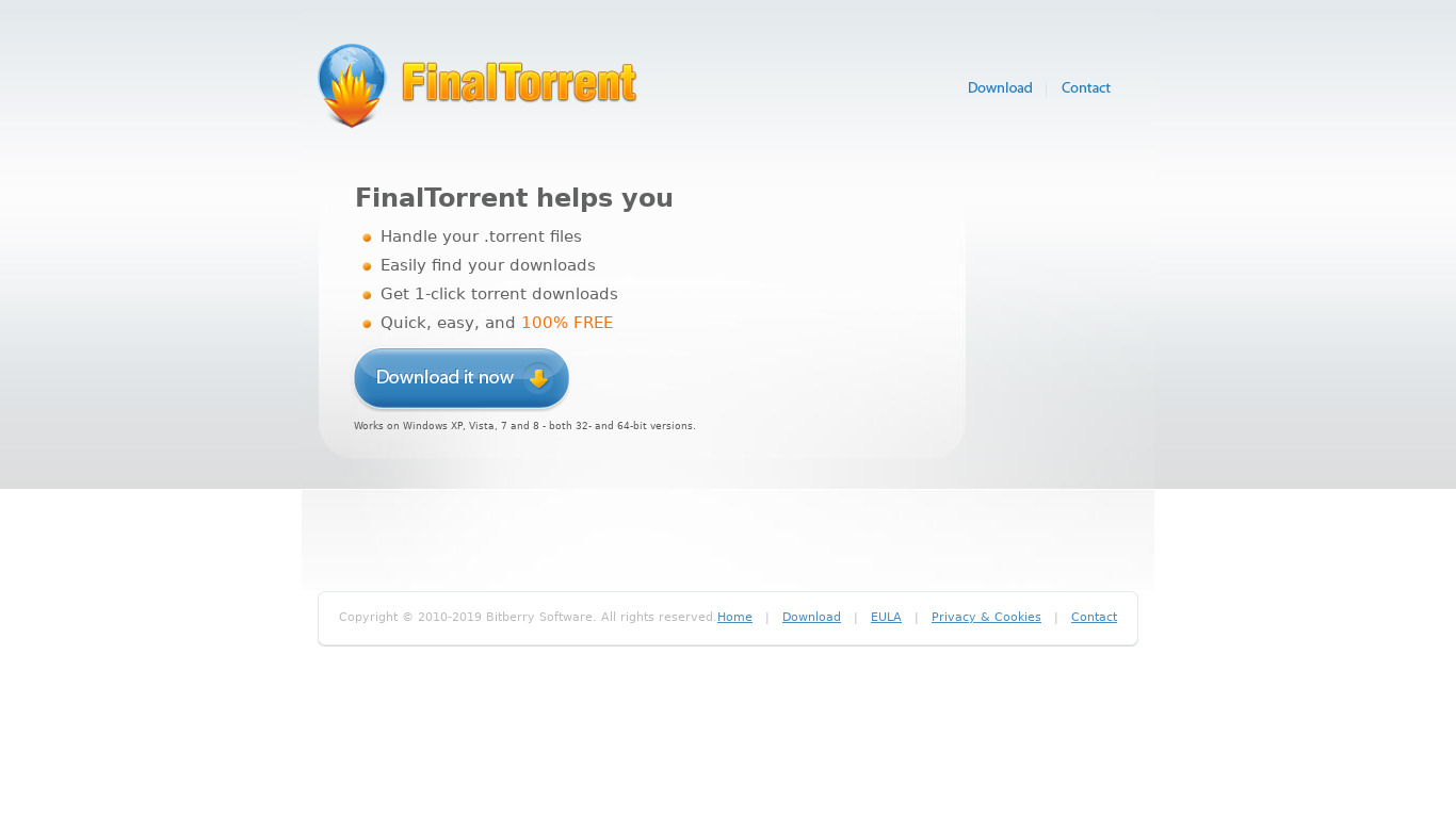 FinalTorrent Landing page