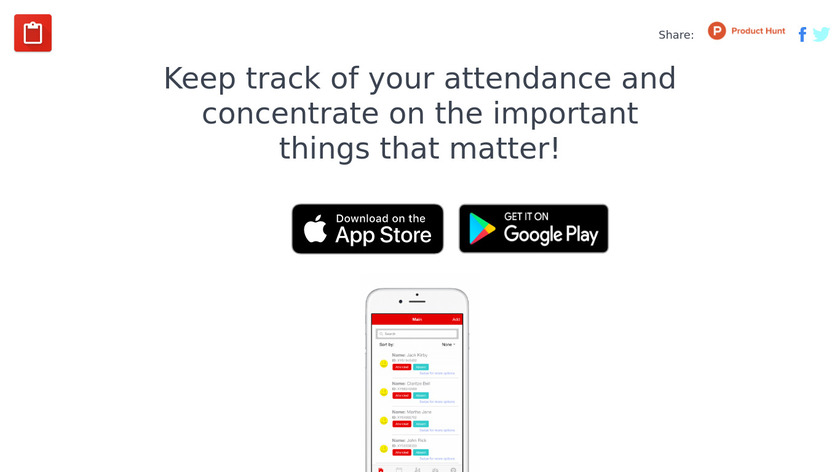 Attendance Log Tracker Landing Page