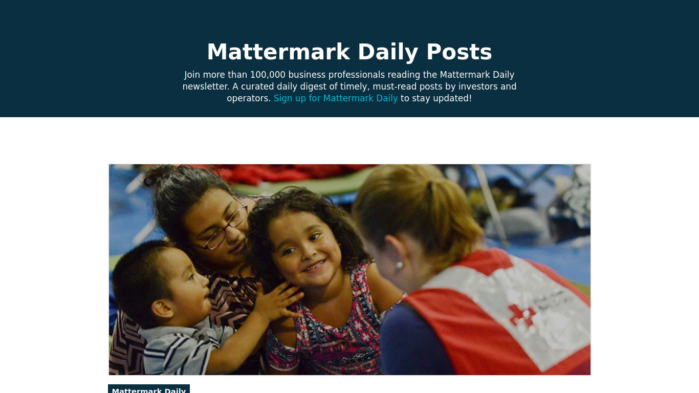 Mattermark Daily Landing page