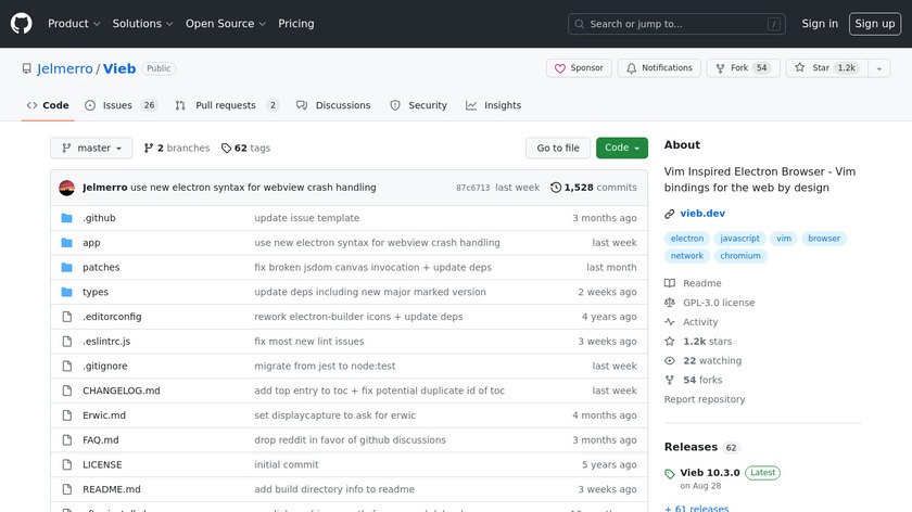 Vieb Landing Page