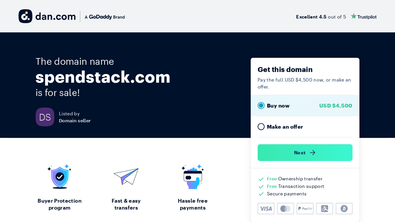 Spend Stack Landing page