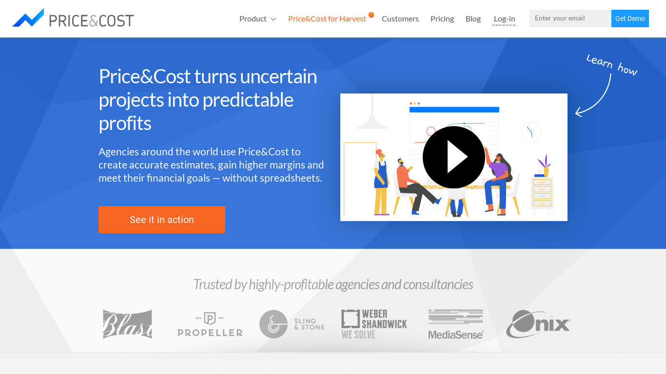 Price&Cost Landing page