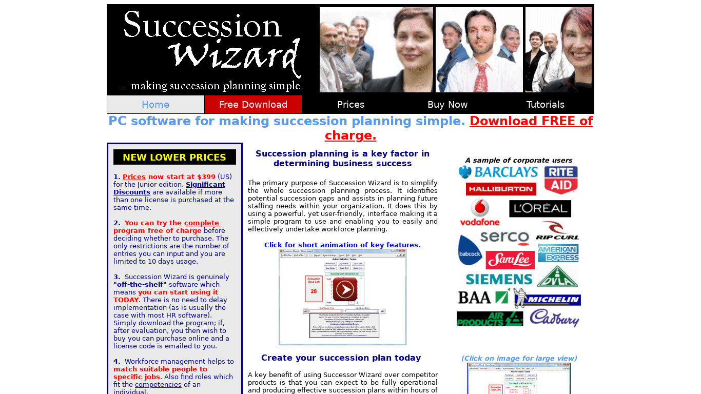 Succession Wizard Landing page