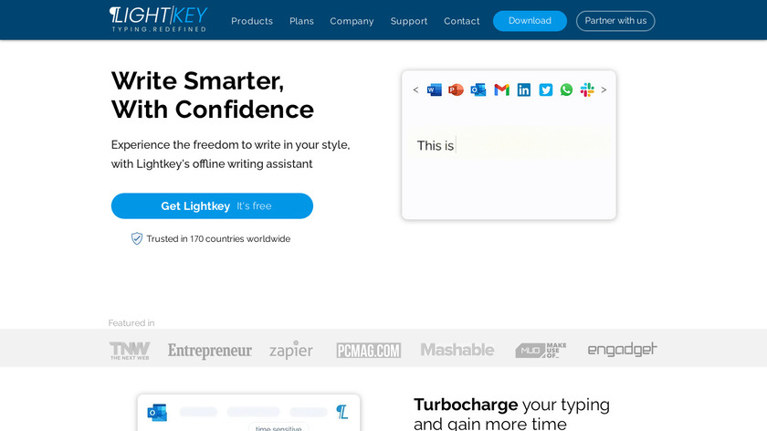 Lightkey Predictive Typing for Windows Landing Page