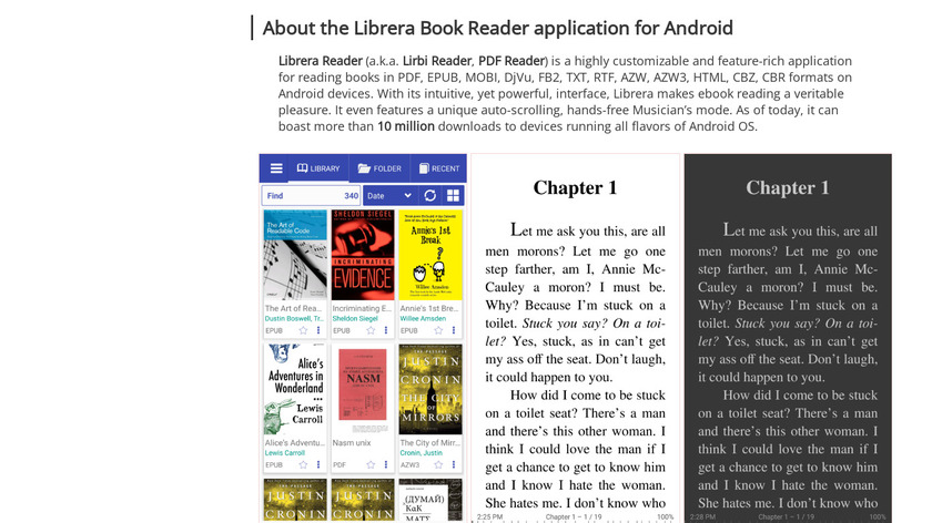 Librera Reader Landing Page