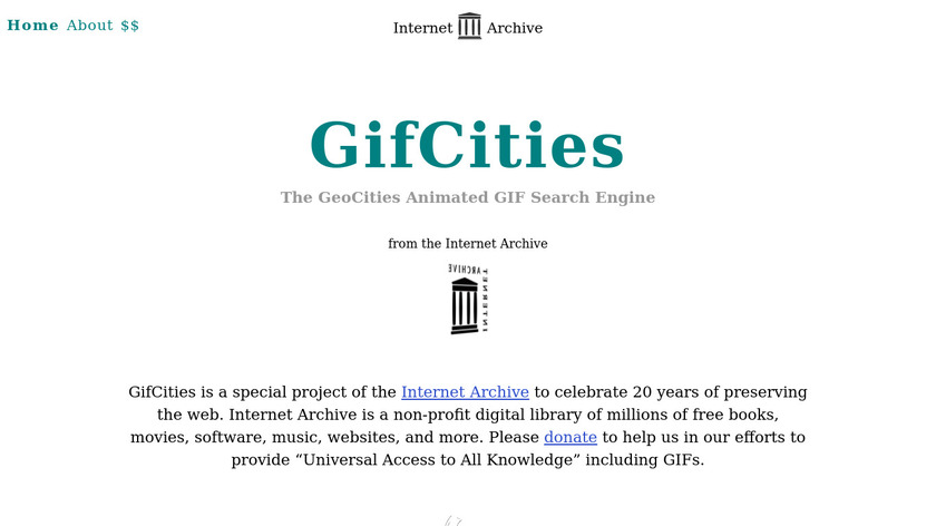 GifCities Landing Page