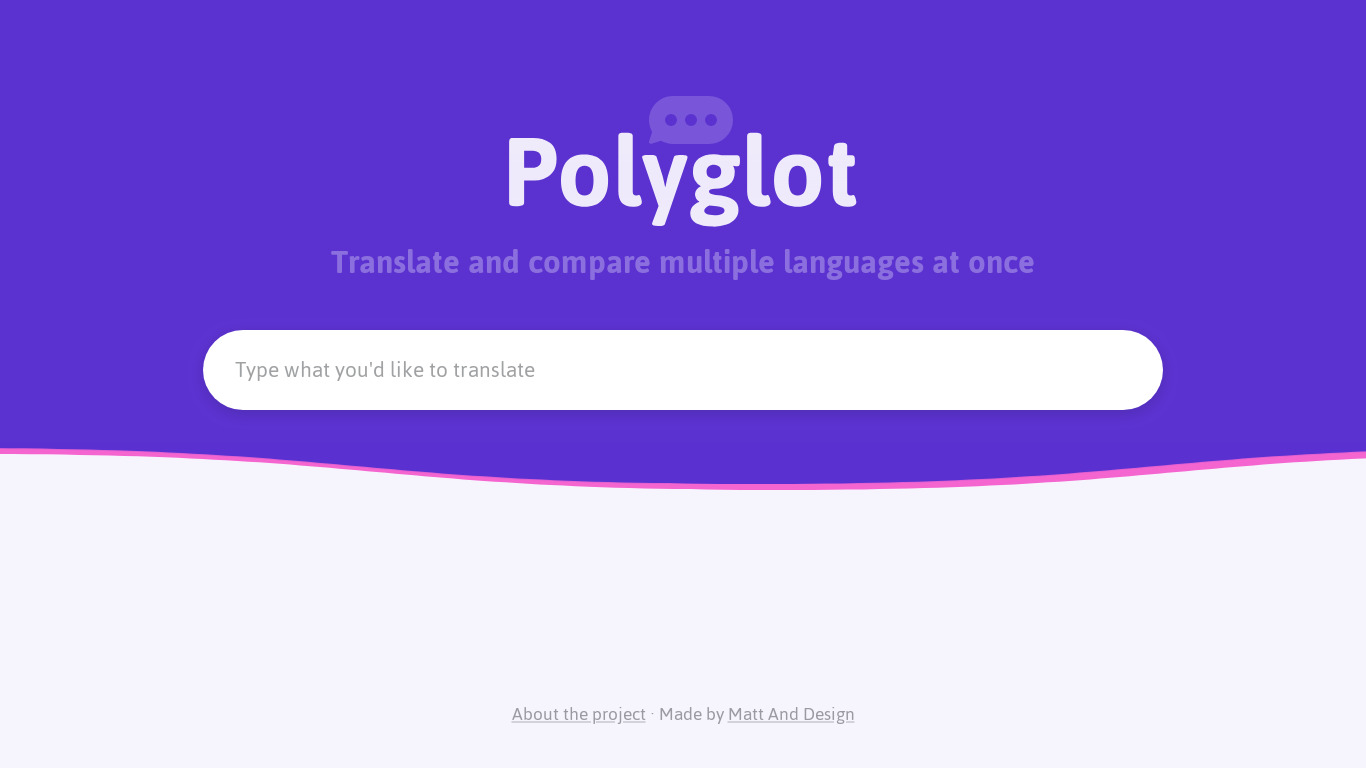 Polyglot Landing page