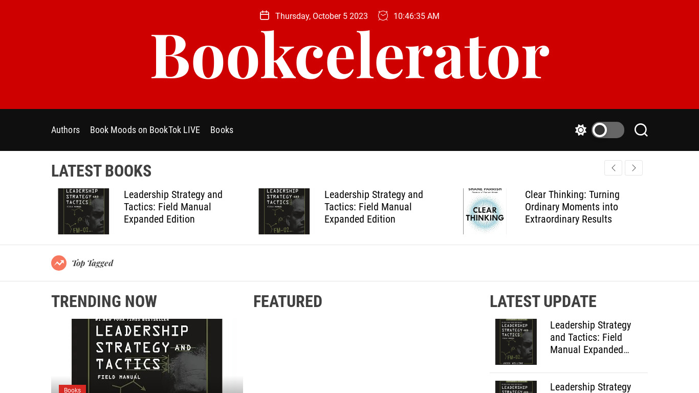 Bookcelerator Landing page