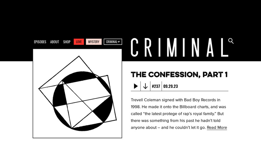 Criminal Podcast Landing Page