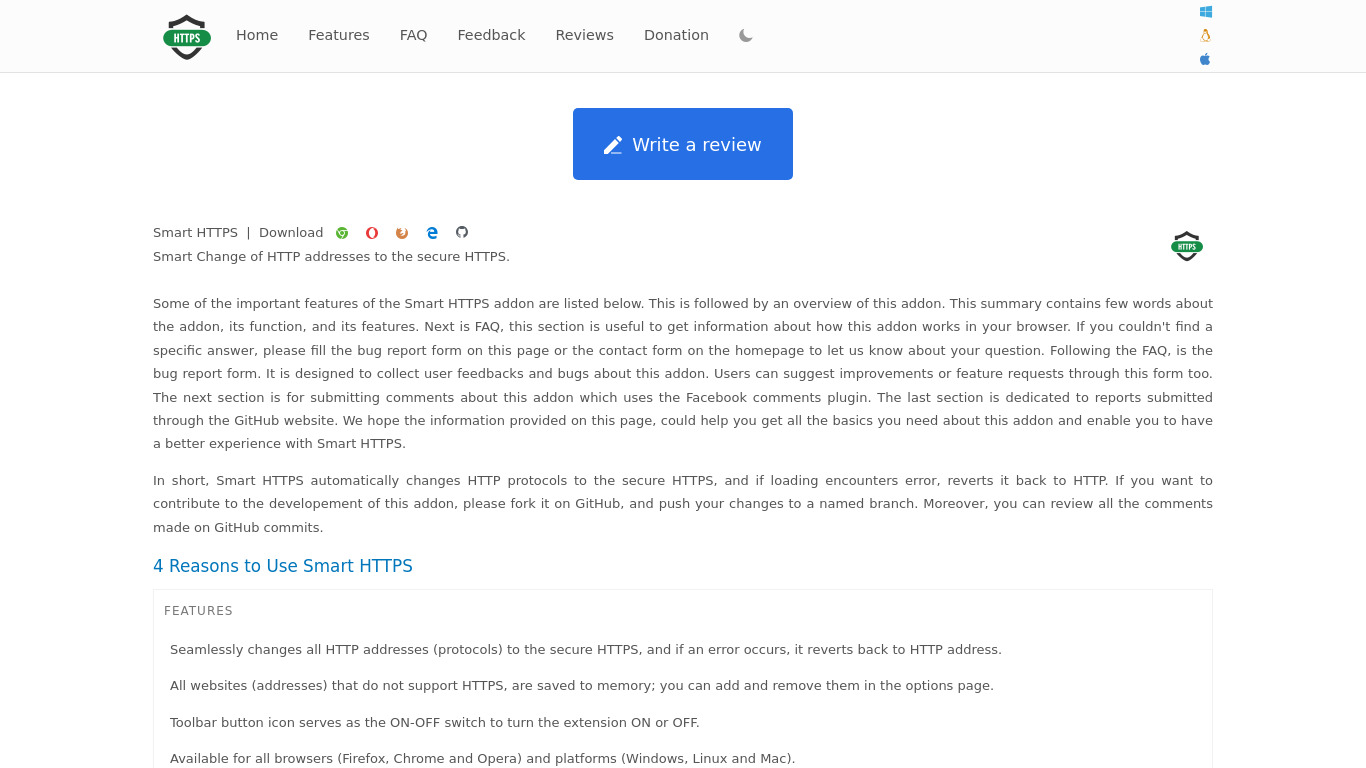 Smart HTTPS Landing page