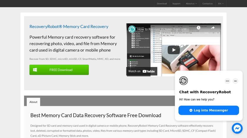 RecoveryRobot Memory Card Recovery Landing Page