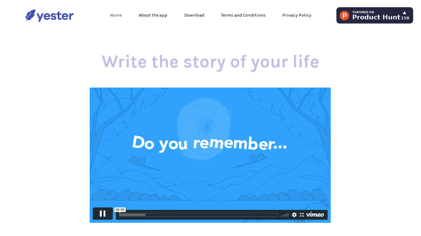 Yester.app Landing Page