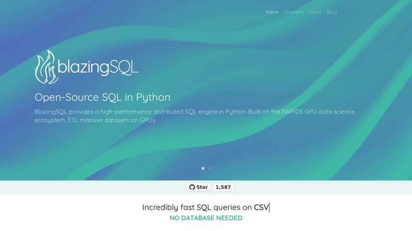 BlazingSQL Landing Page