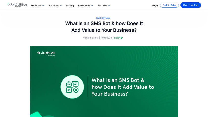 SMS Bot Creator Landing Page