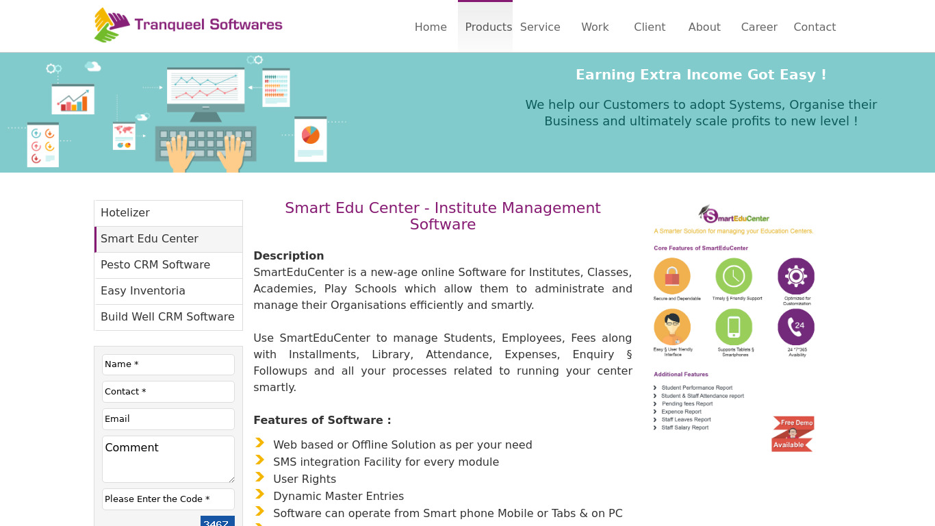 Smart Edu Center Landing page