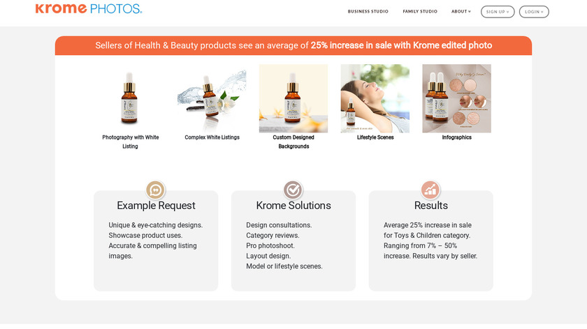 kromephotos.com Krome Studio Landing Page