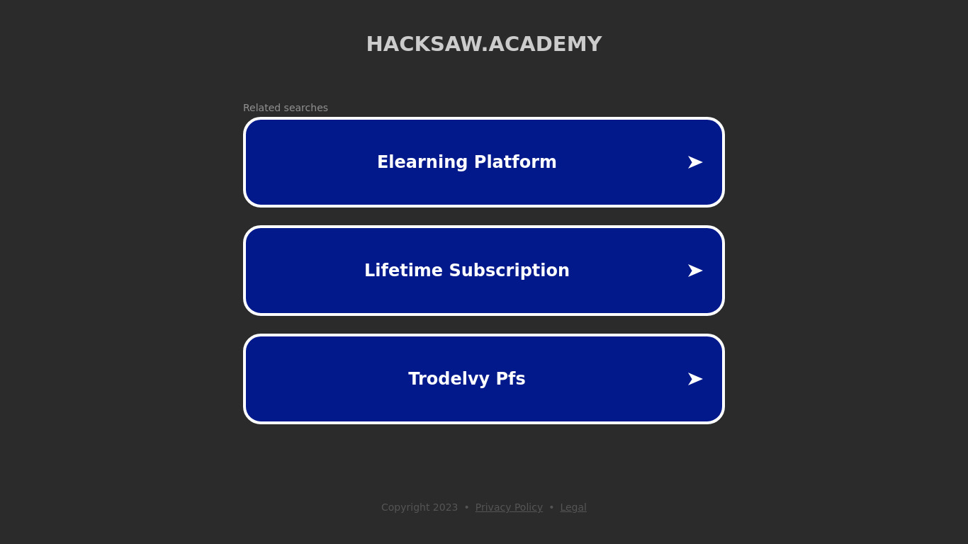 Hacksaw Academy Landing page