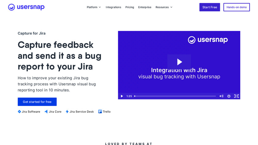 Usersnap Screenshot Tool Landing Page