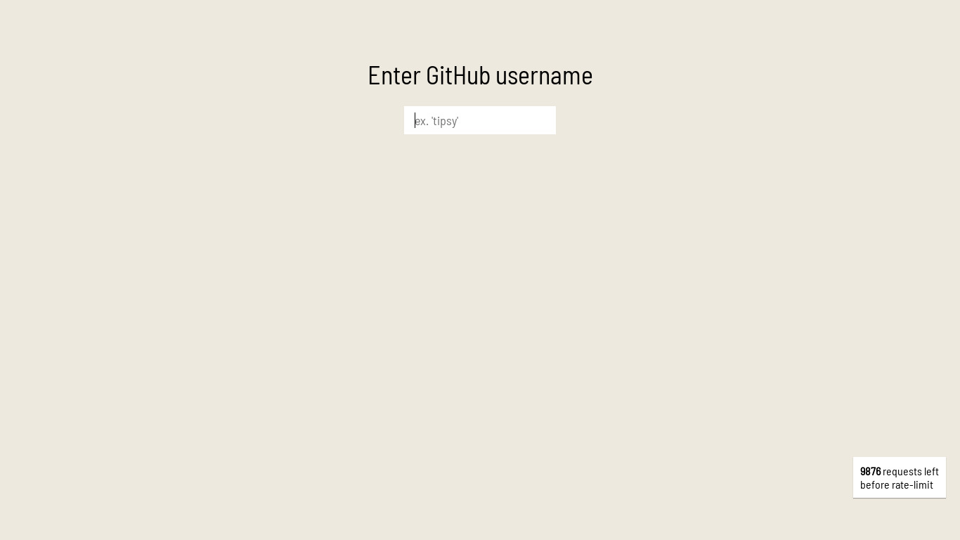 Github Profile Visualizer Landing page