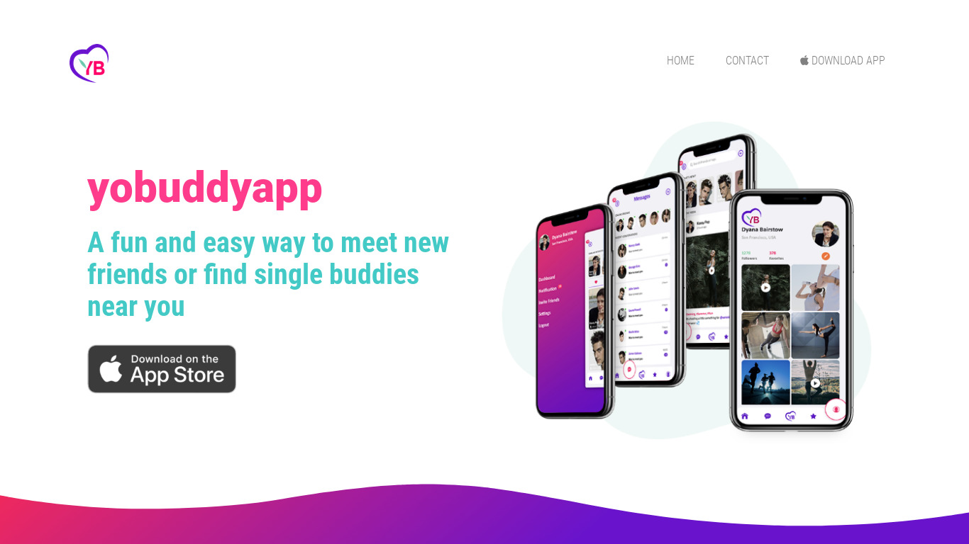 Yobuddy App Landing page