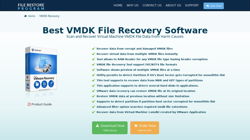 VMware File Recovery Software Landing Page