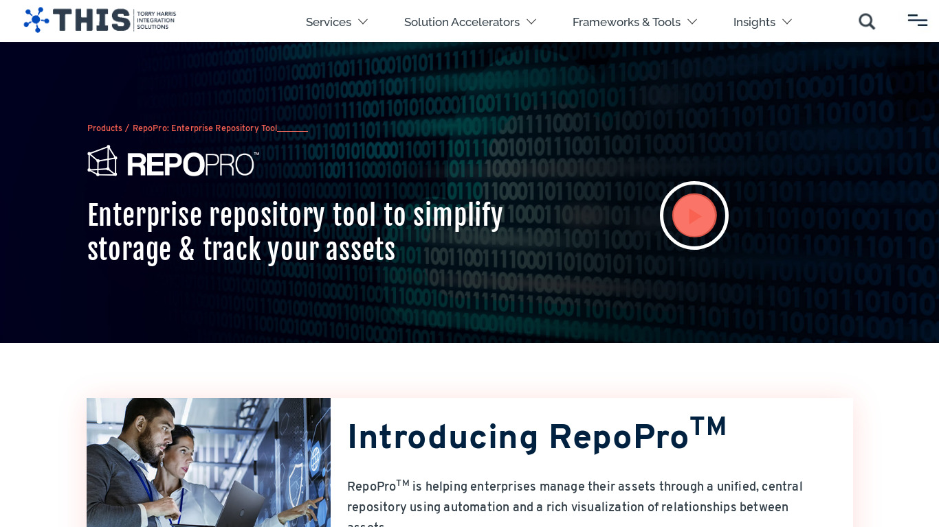 RepoPro by Torry Harris Landing page