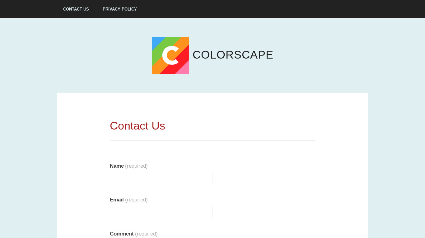 Colorscape Landing page