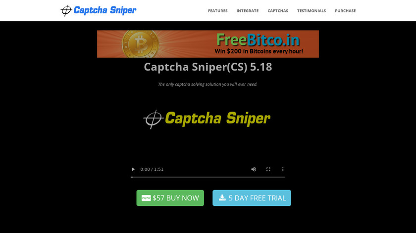 Captcha Sniper Landing Page