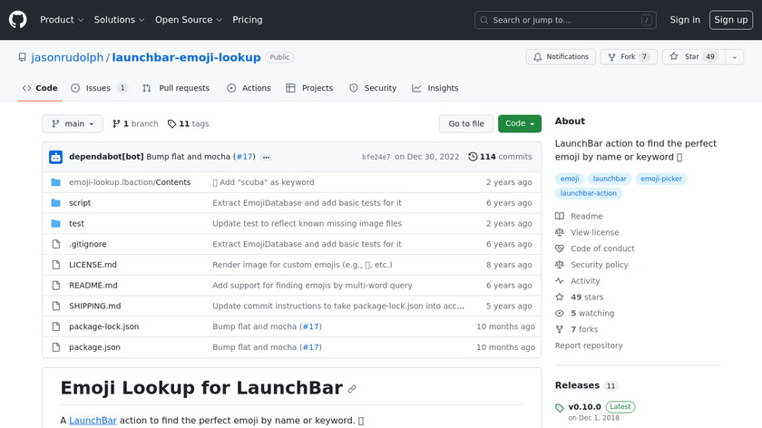 Emoji Lookup for LaunchBar Landing Page