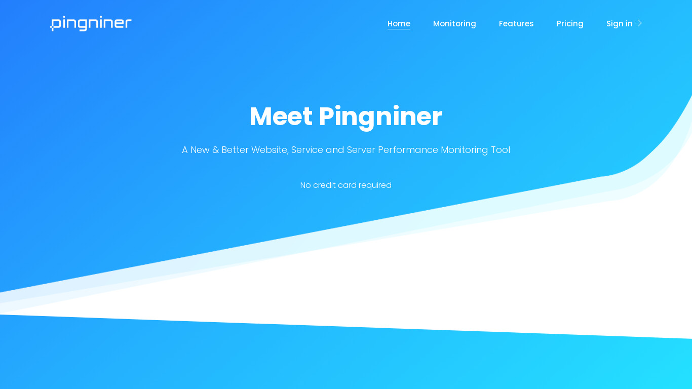 Pingniner Landing page