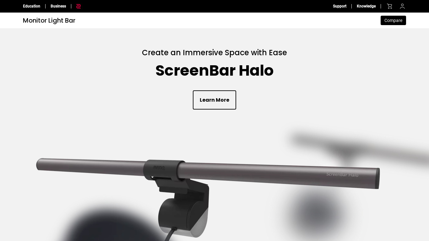 BenQ ScreenBar Landing page