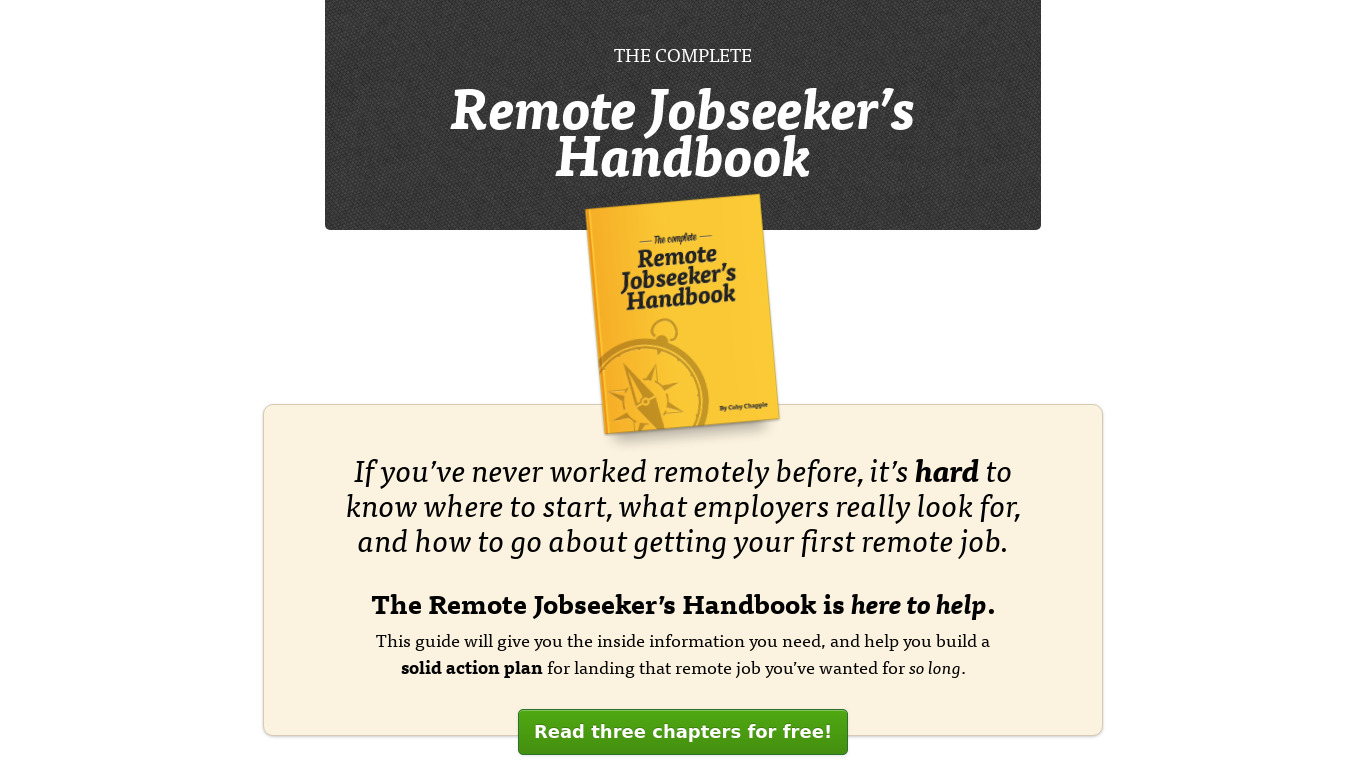 cobyism.com Remote Jobseeker’s Handbook Landing page