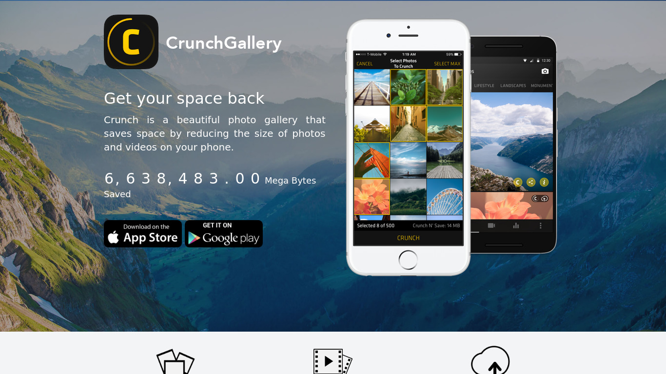 Crunch Gallery Landing page