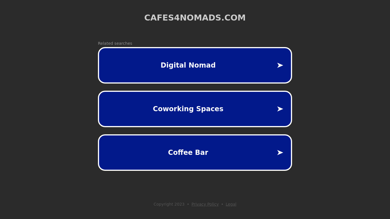 Cafes 4 Nomads Landing page