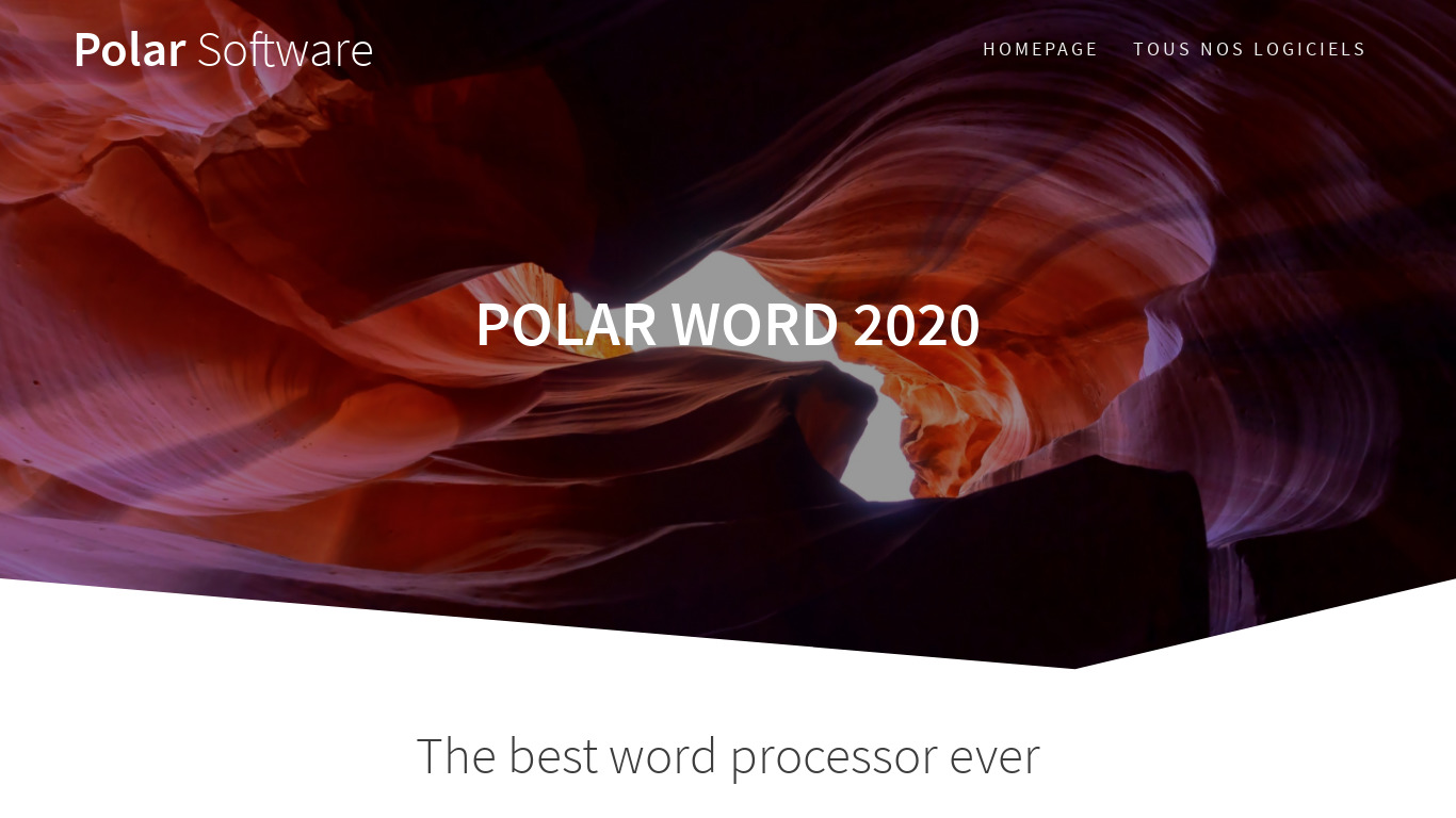 Polar Word 2020 Landing page