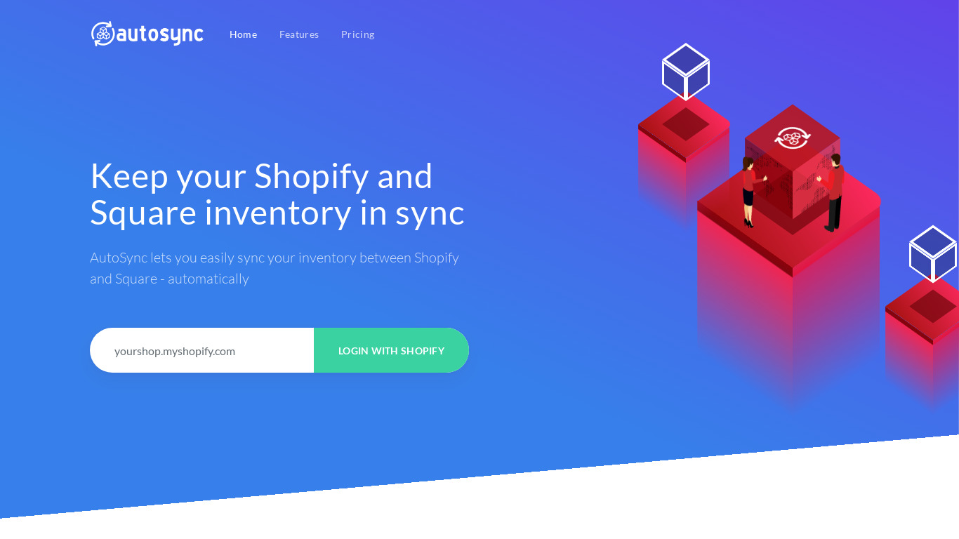 AutoSync for Shopify Landing page