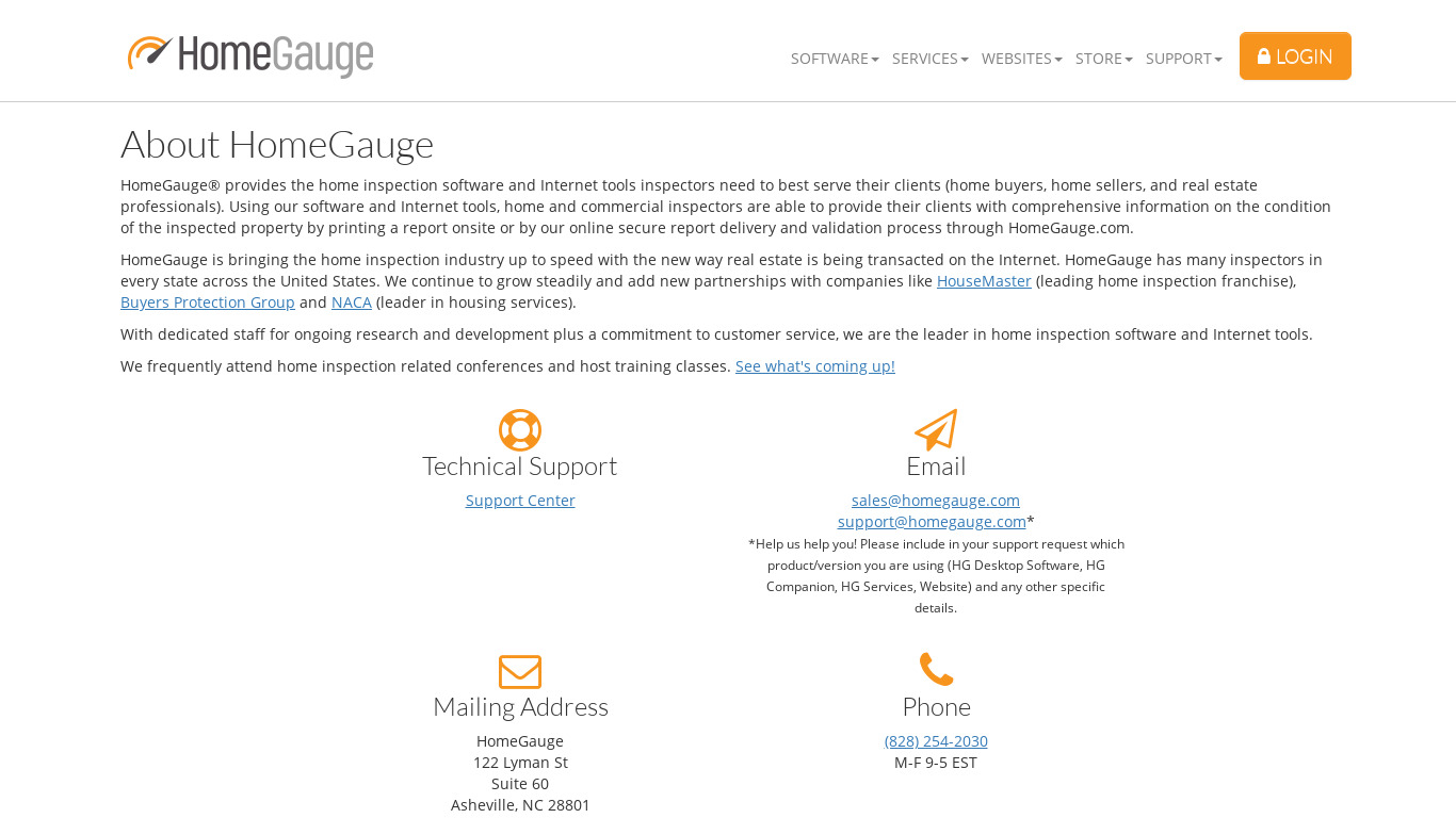HomeGauge Landing page