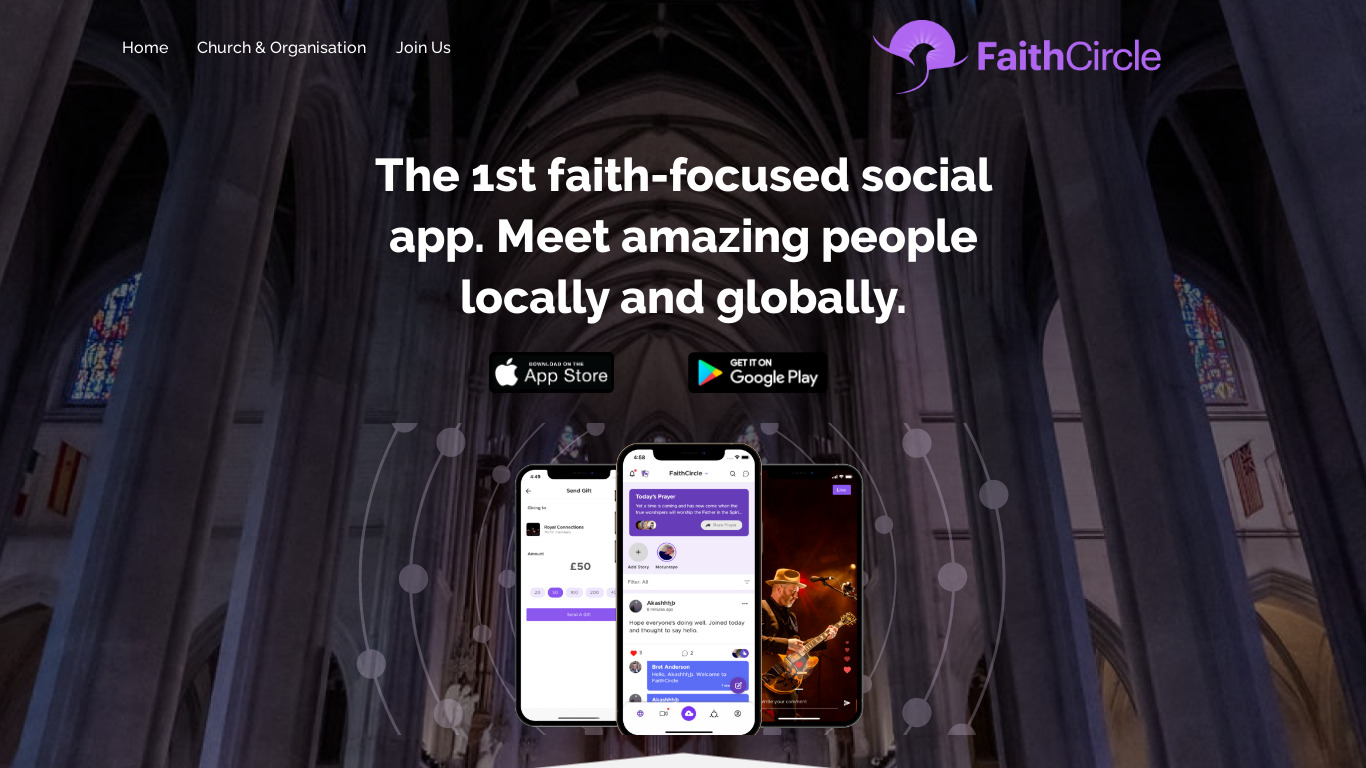 FaithCircle Landing page