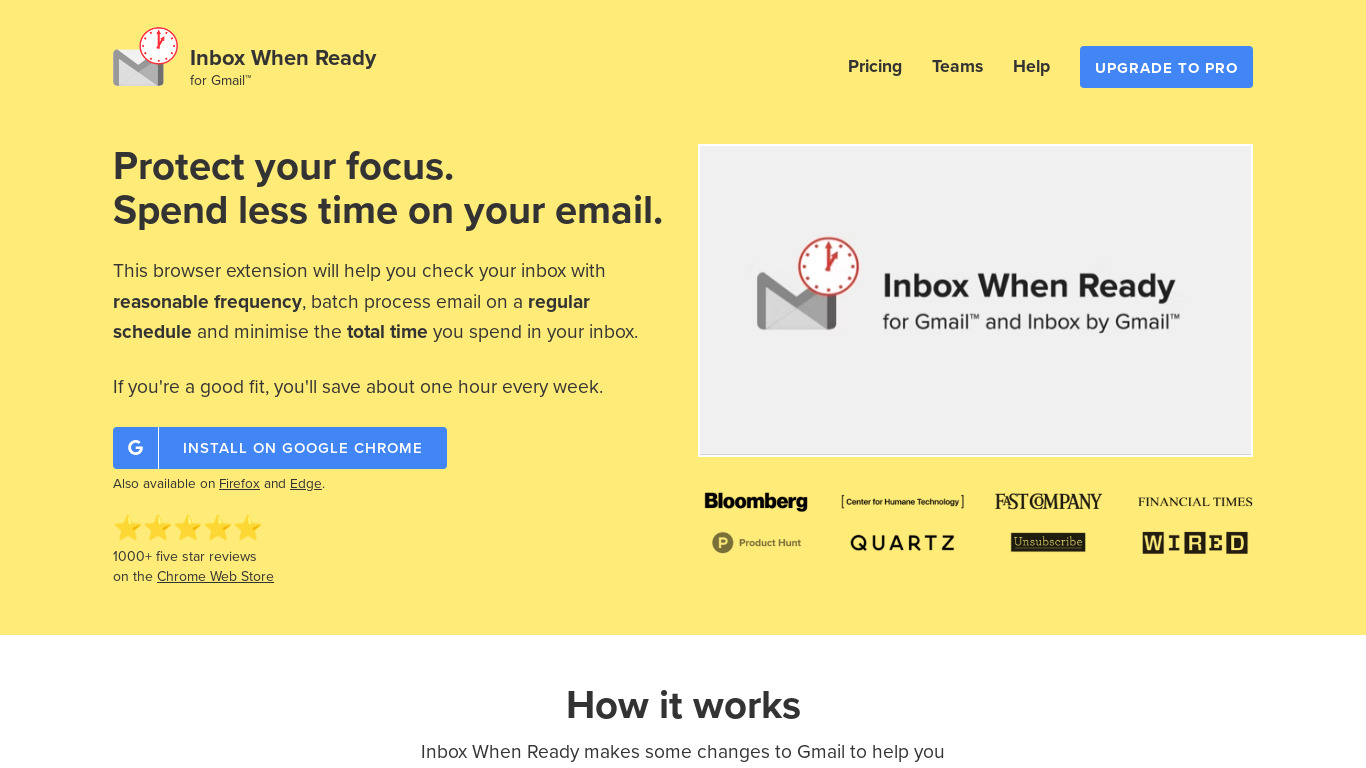 Inbox When Ready Landing page