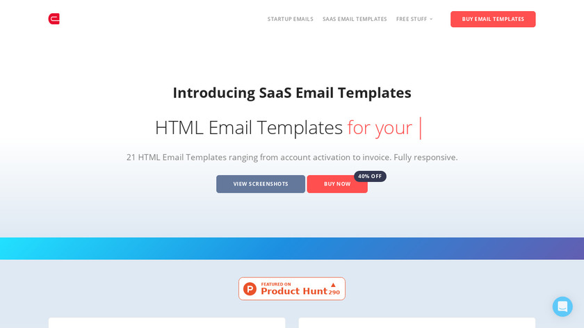 SaaS Email Templates Landing Page