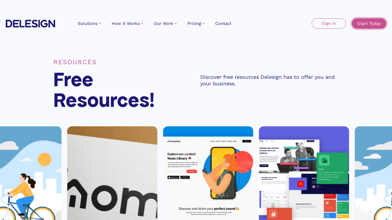 Free Designs by Delesign Landing page