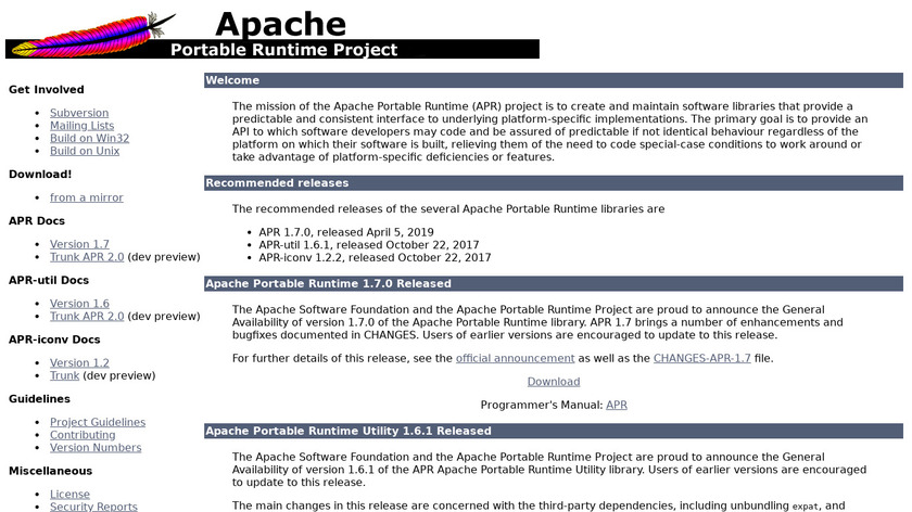 Apache Portable Runtime Landing Page
