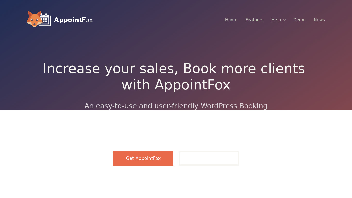 AppointFox Landing page