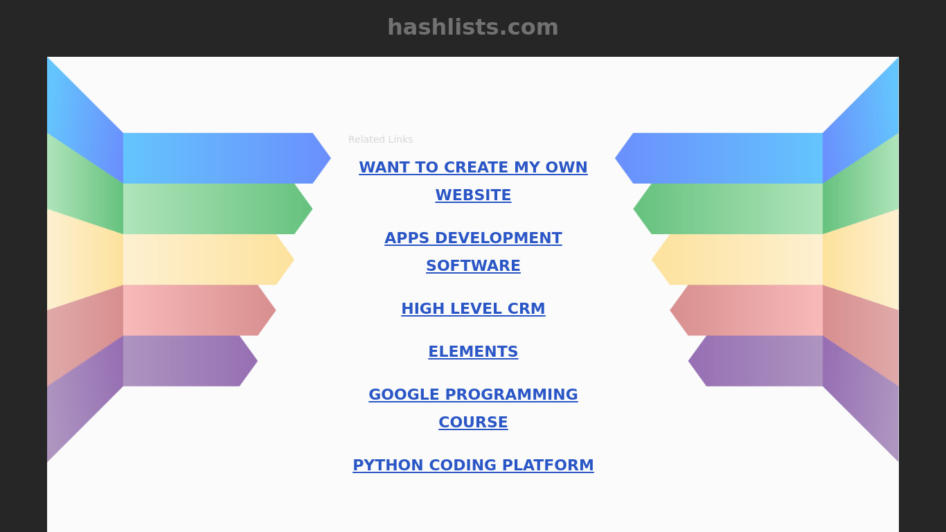 HashLists.com Landing page