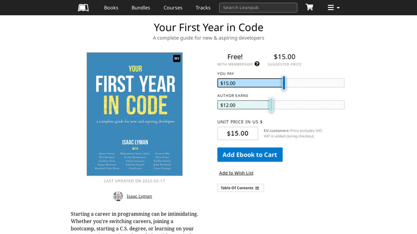 Your First Year in Code Landing Page