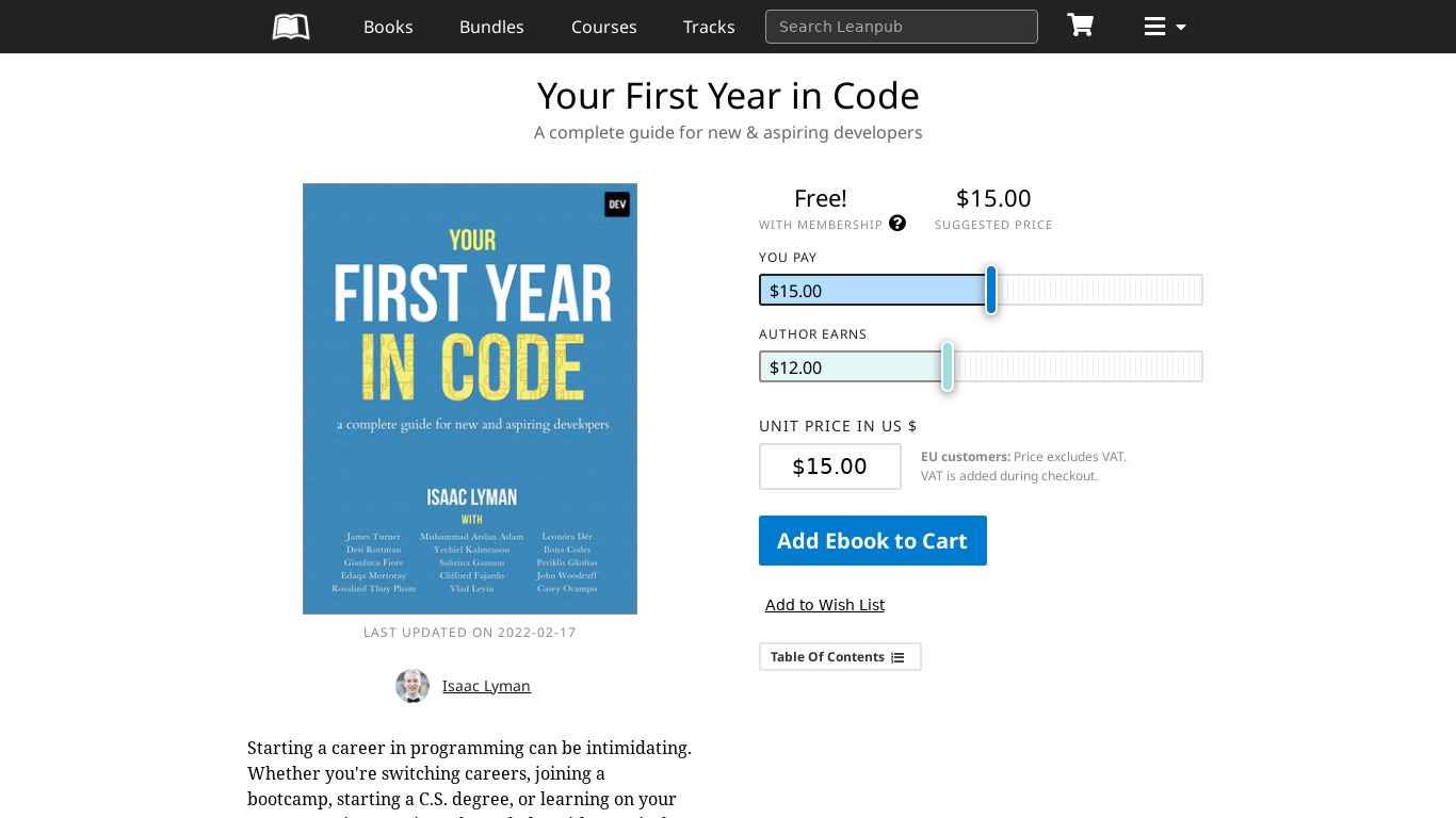 Your First Year in Code Landing page
