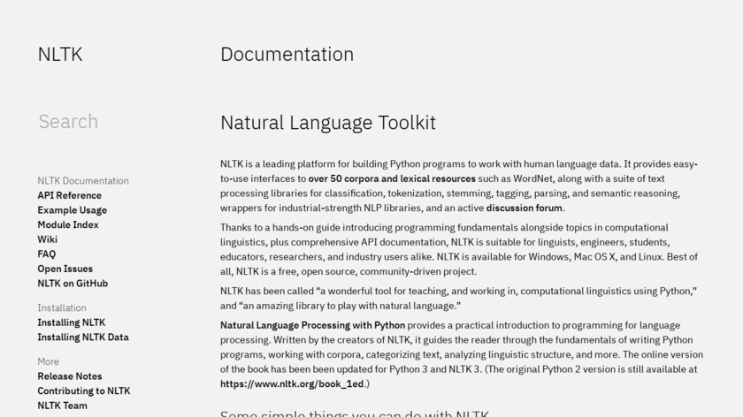 NLTK Landing Page