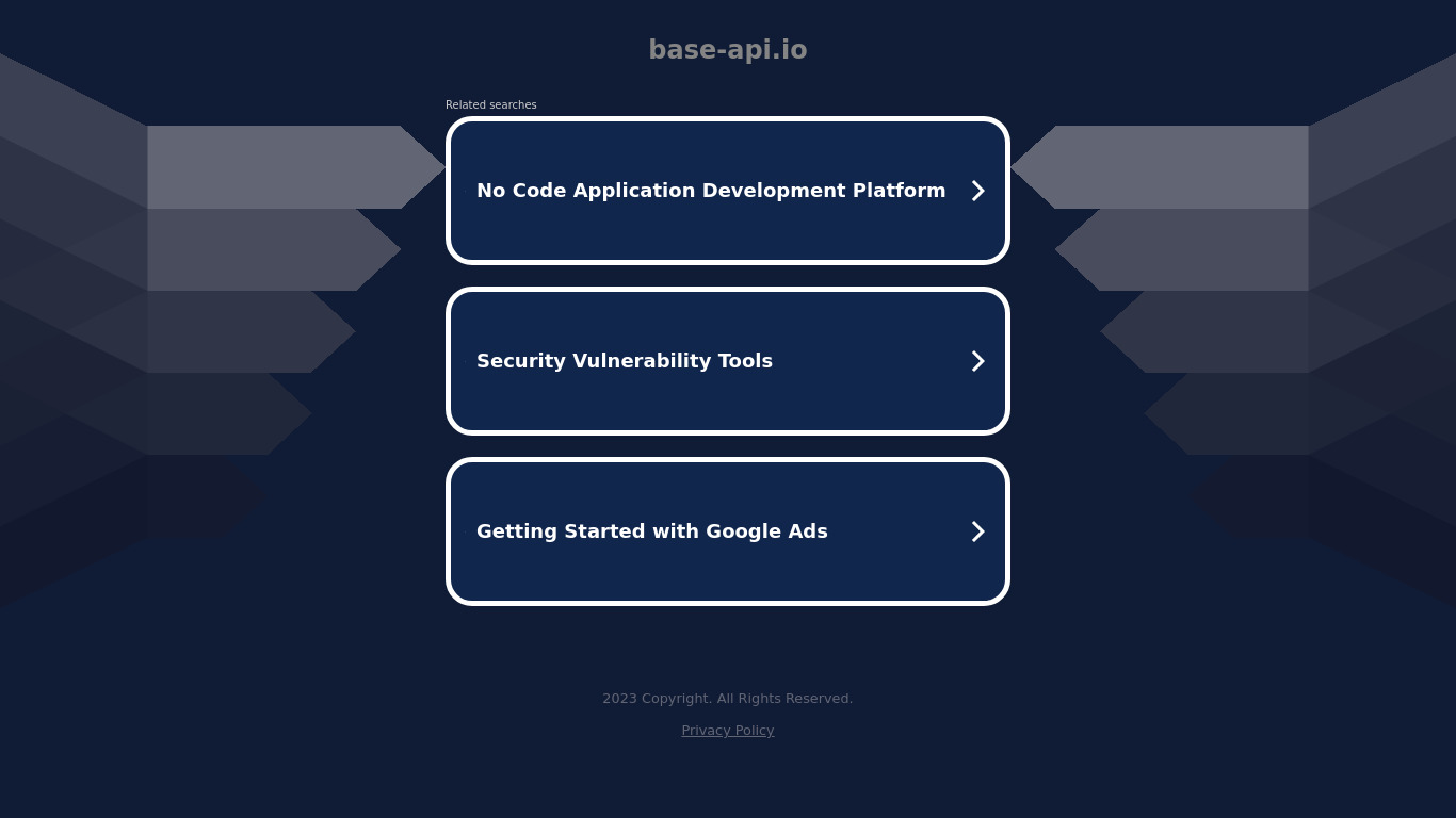 Base API Landing page