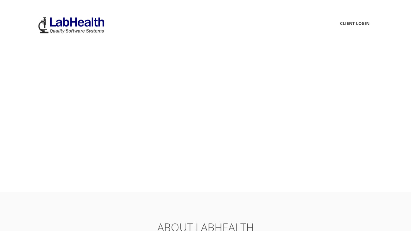 LabHealth LIS Landing page